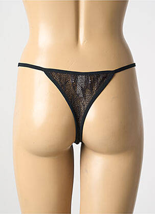 Tanga satino efektas juodas MARJOLAINE moteris