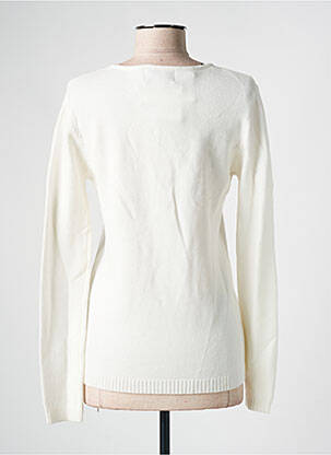 Megztinis centrinė iškirptė ilgos rankovės baltas COULEURS DU TEMPS moteris