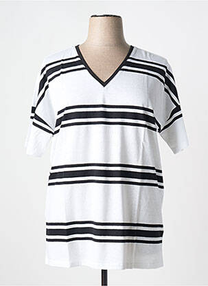 T-marškinys tiesi kirpimas trumpas rankovės baltas SHEEGO moteris
