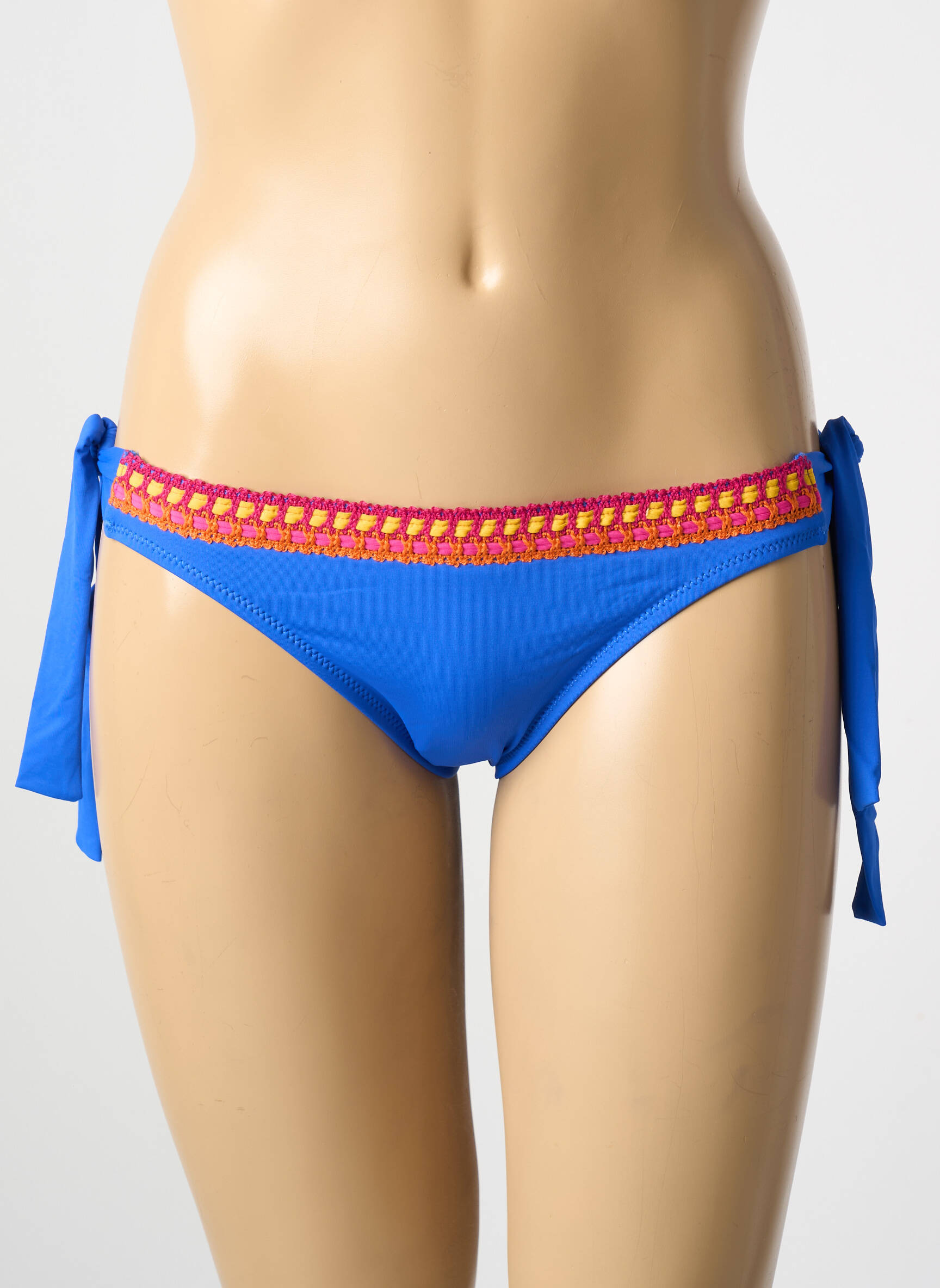 Maudymosi kelnaitės užsegimas su raišteliais bikini mėlyna ANTIGEL moteris