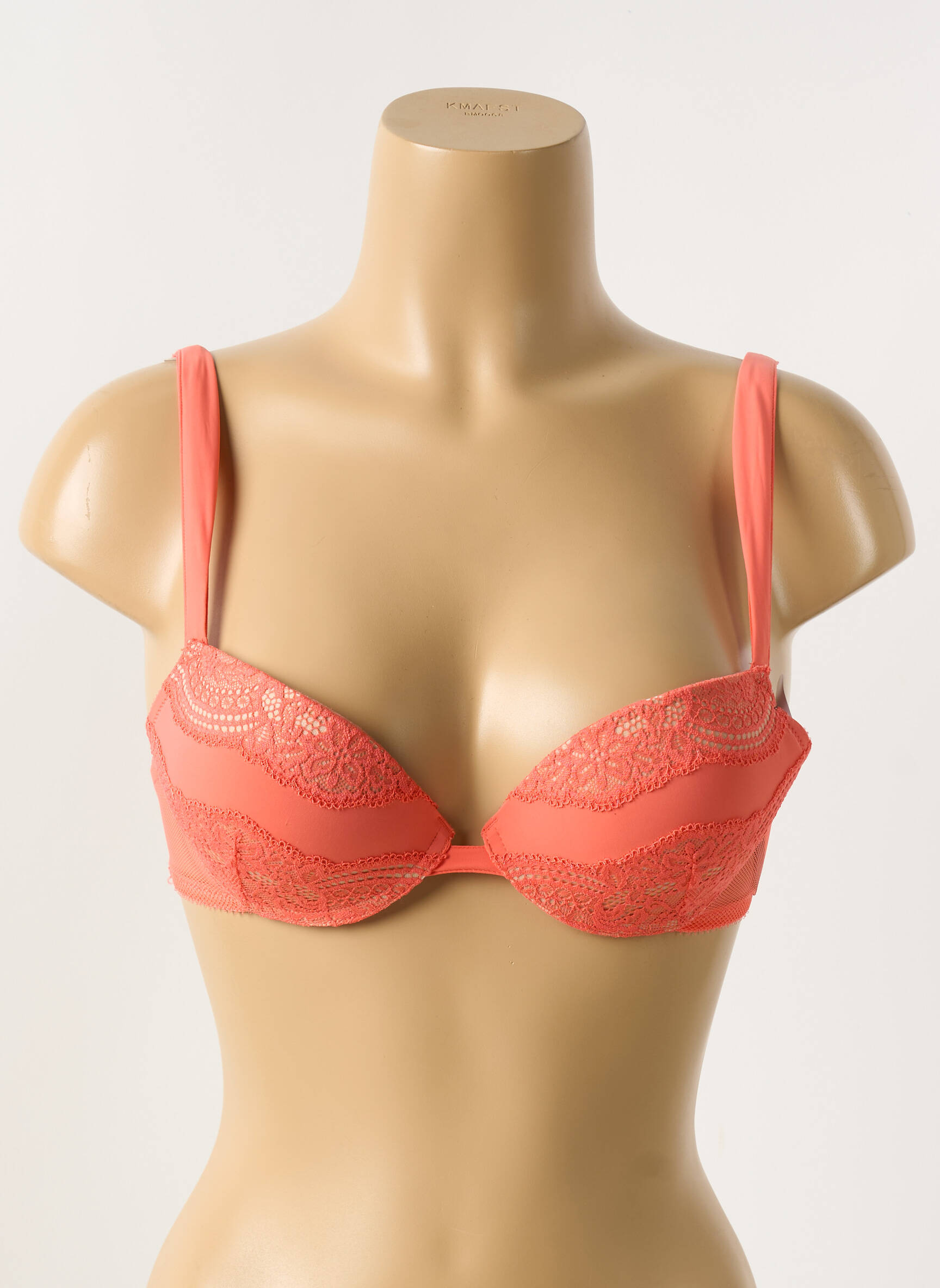 Liemenėlė push-up liemenėlė su aukštu palaikymu push-up liemenėlė su aukštu palaikymu oranžinė IMPLICITE moteris