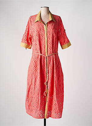 Pusilgių suknelė 3/4 rankovės 3/4 rankovės rožinė FUEGO WOMAN moteris