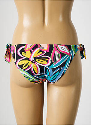 Maudymosi kelnaitės gėlių raštas bikini juodas CHERRY BEACH moteris