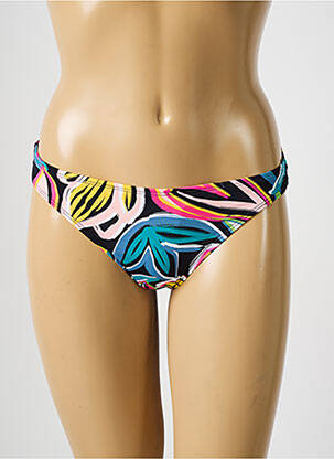 Maudymosi kelnaitės gėlių raštas bikini juodas CHERRY BEACH moteris