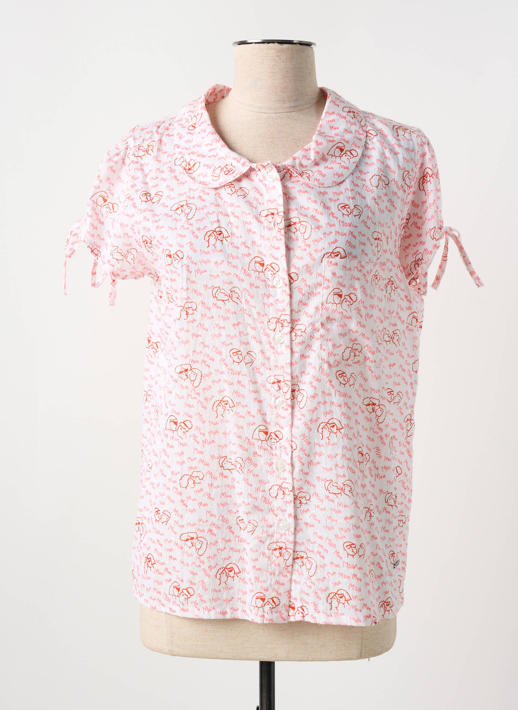 Moteriškas marškinys fantazijos raštas trumpas rankovės rožinė AGATHE & LOUISE moteris