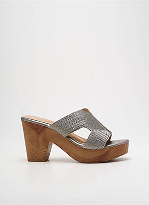 Mule/sabotai satino audinys kulnas nuo 7 iki 9 cm sidabrinė CASSIS moteris