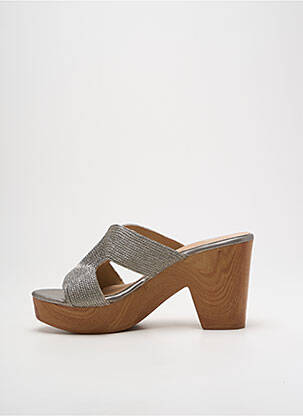 Mule/sabotai satino audinys kulnas nuo 7 iki 9 cm sidabrinė CASSIS moteris
