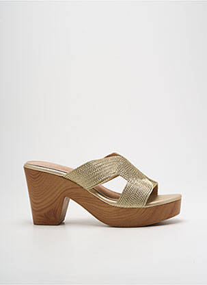 Mule/sabotai satino audinys kulnas nuo 7 iki 9 cm auksas CASSIS moteris