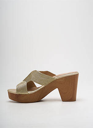 Mule/sabotai satino audinys kulnas nuo 7 iki 9 cm auksas CASSIS moteris