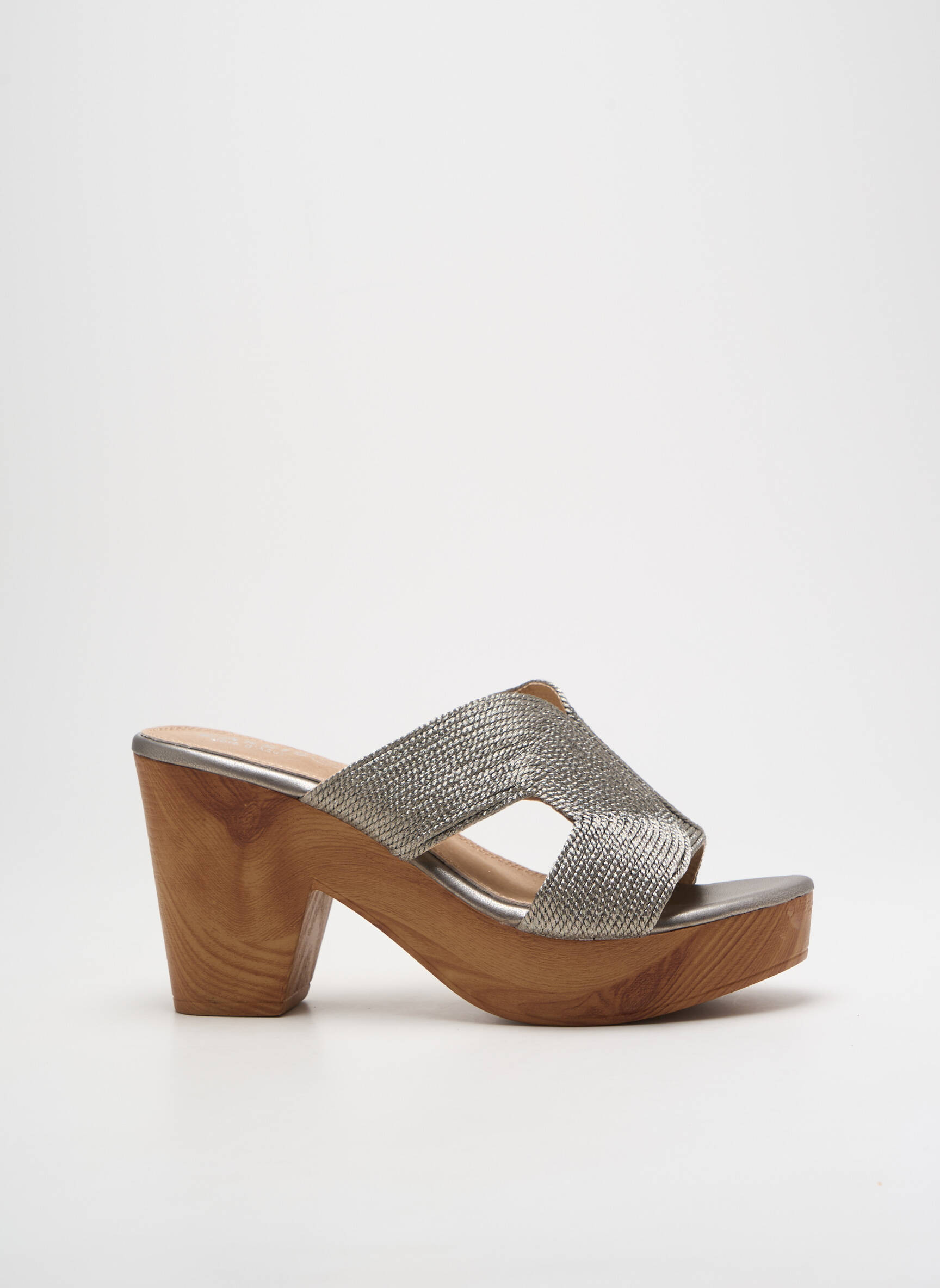 Mule/sabotai satino audinys kulnas nuo 7 iki 9 cm sidabrinė CASSIS moteris