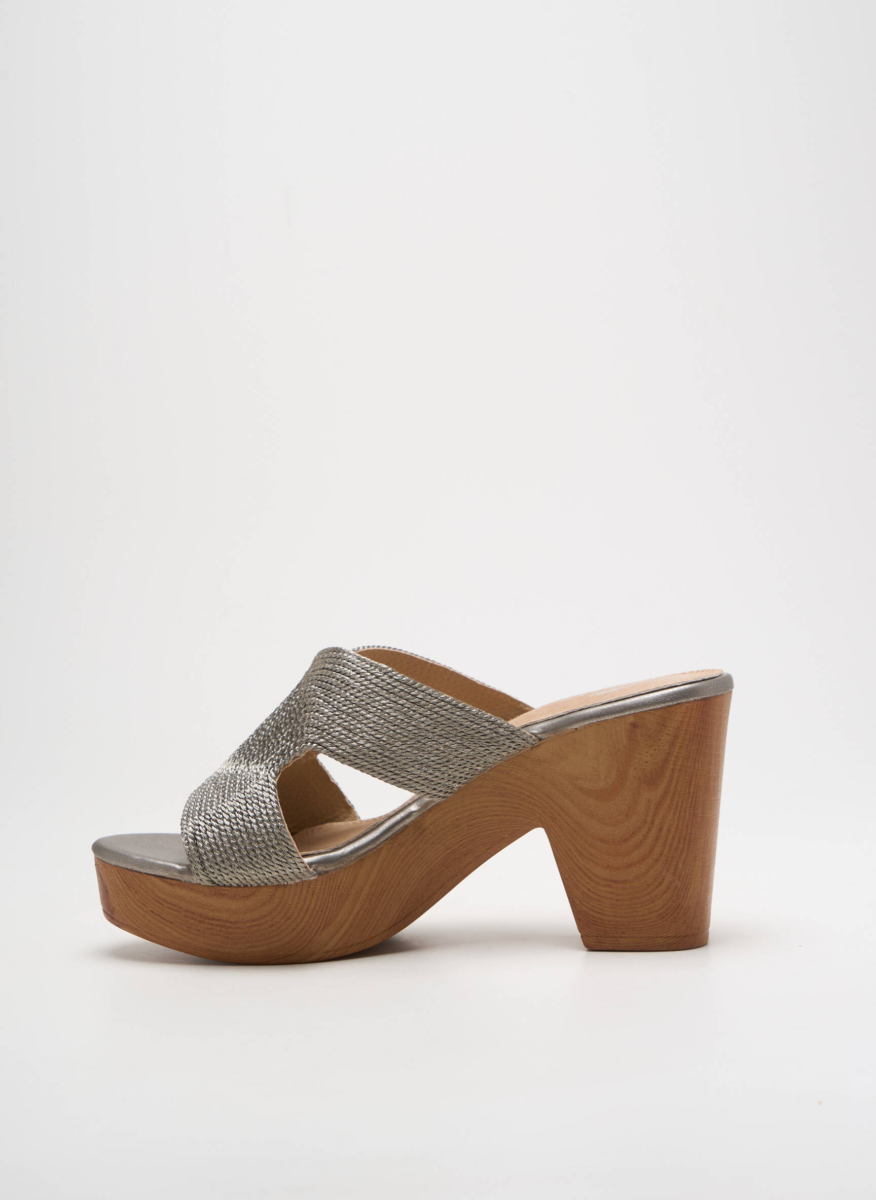Mule/sabotai satino audinys kulnas nuo 7 iki 9 cm sidabrinė CASSIS moteris