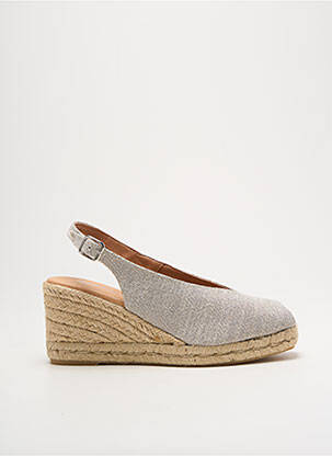Espadrilės satino audinys kulnas nuo 7 iki 9 cm sidabrinė MIMAO moteris