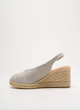 Espadrilės satino audinys kulnas nuo 7 iki 9 cm sidabrinė MIMAO moteris