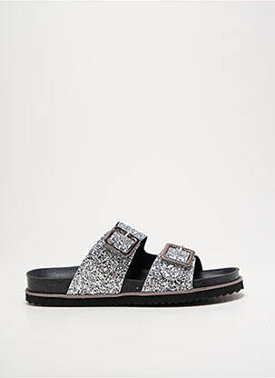 Mule/sabotai pado pėdos arkos plokščias kulnas iki 3 cm sidabrinė TAKEME moteris