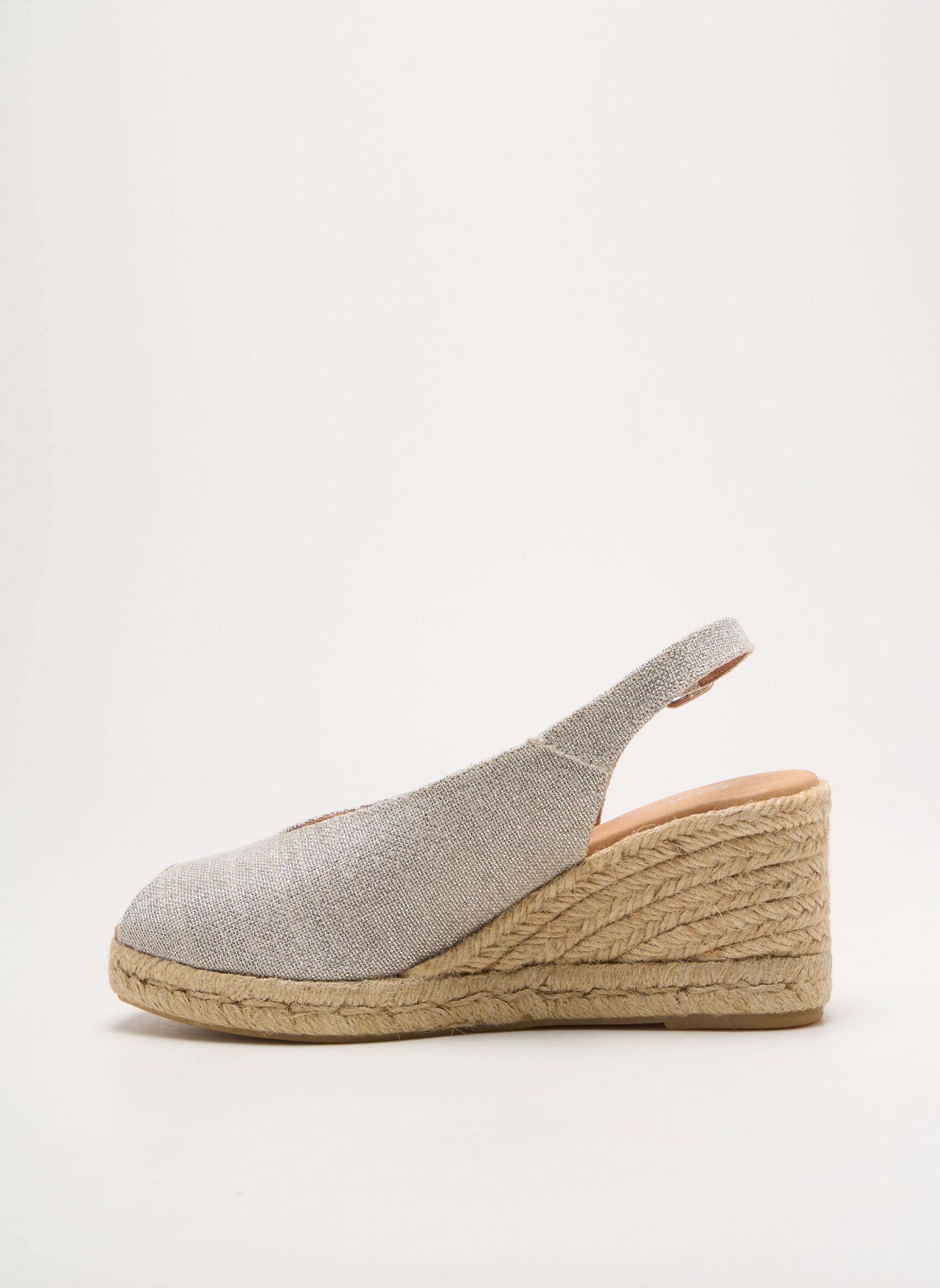 Espadrilės satino audinys kulnas nuo 7 iki 9 cm sidabrinė MIMAO moteris