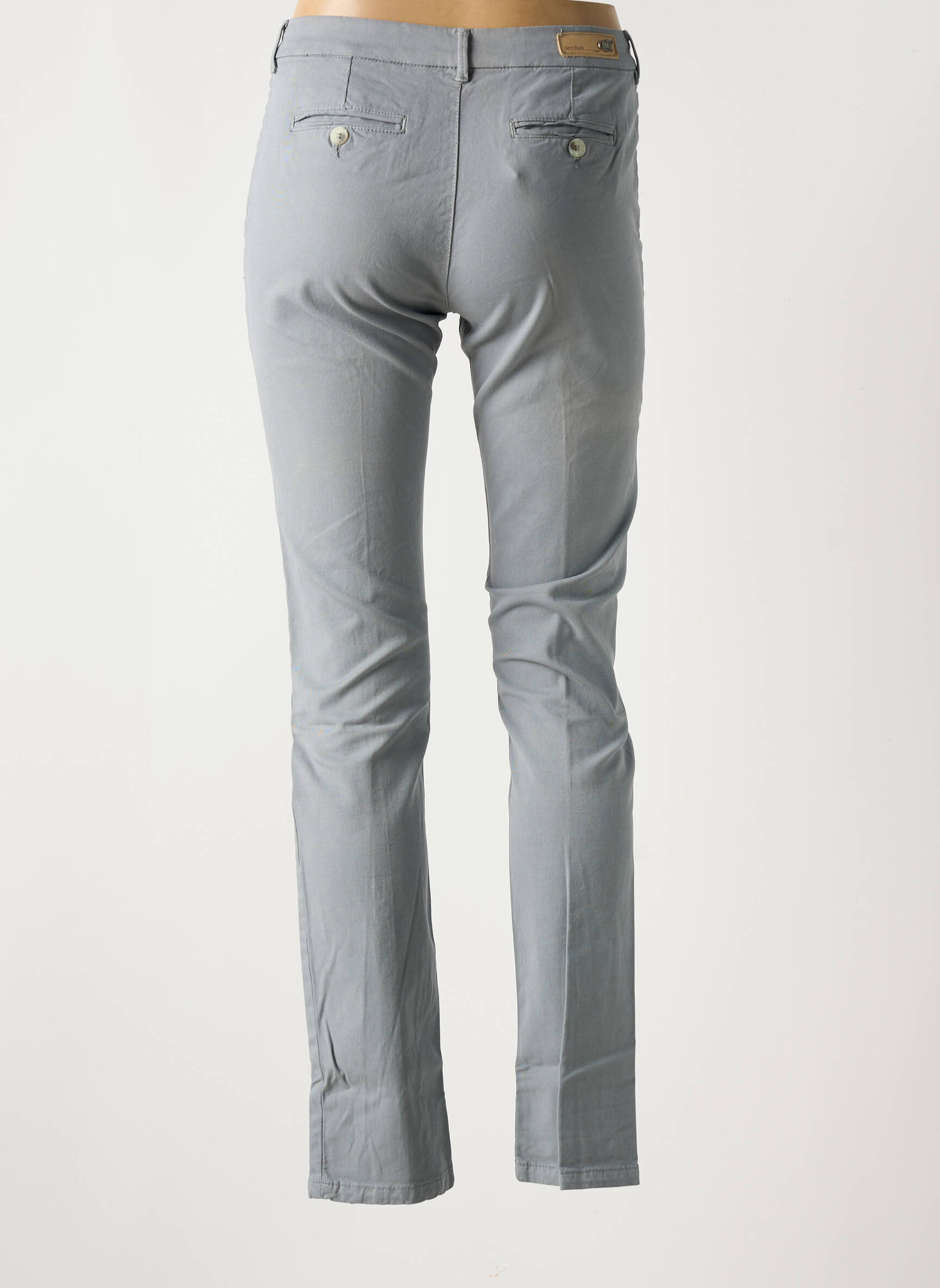 Chino kelnė popelinos audinys, kuris pasižymi lygiu ir tankiu paviršiumi. normala dydis pilka DENIM STUDIO moteris