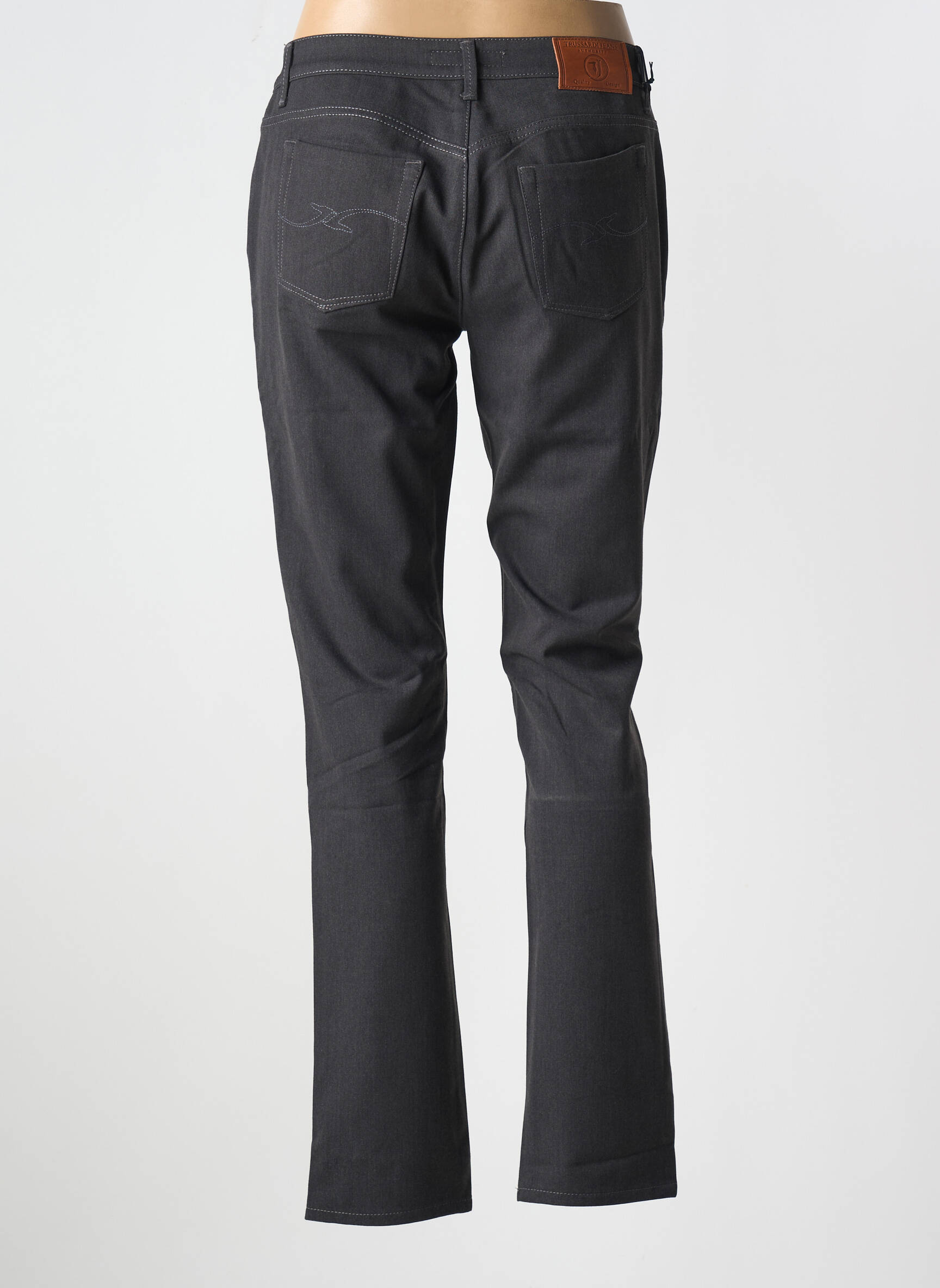 Lieknos kelnės popelinos audinys, kuris pasižymi lygiu ir tankiu paviršiumi. normala dydis pilka TRUSSARDI JEANS moteris