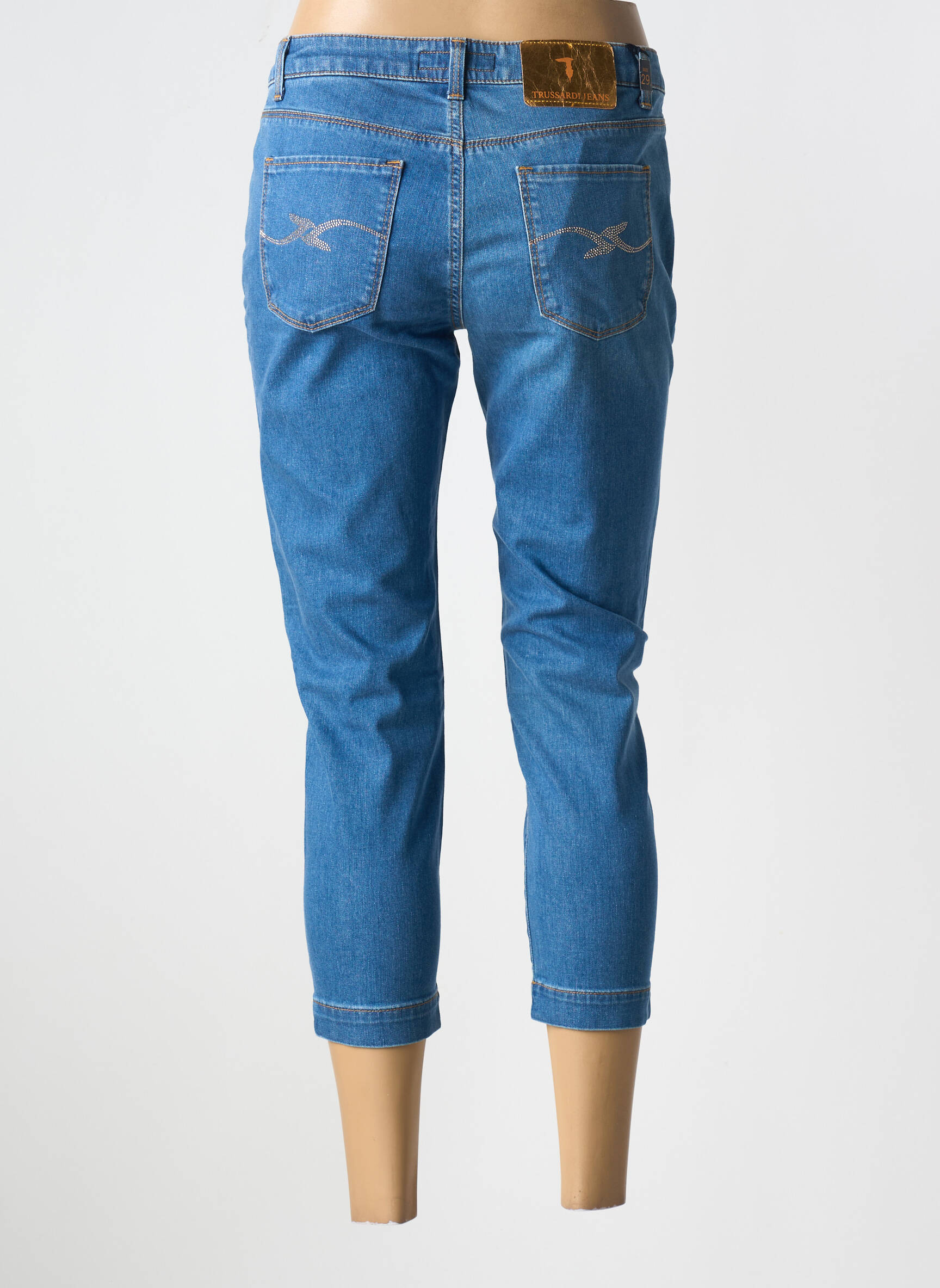Pusilgių kelnių tamprumas normala dydis mėlyna TRUSSARDI JEANS moteris