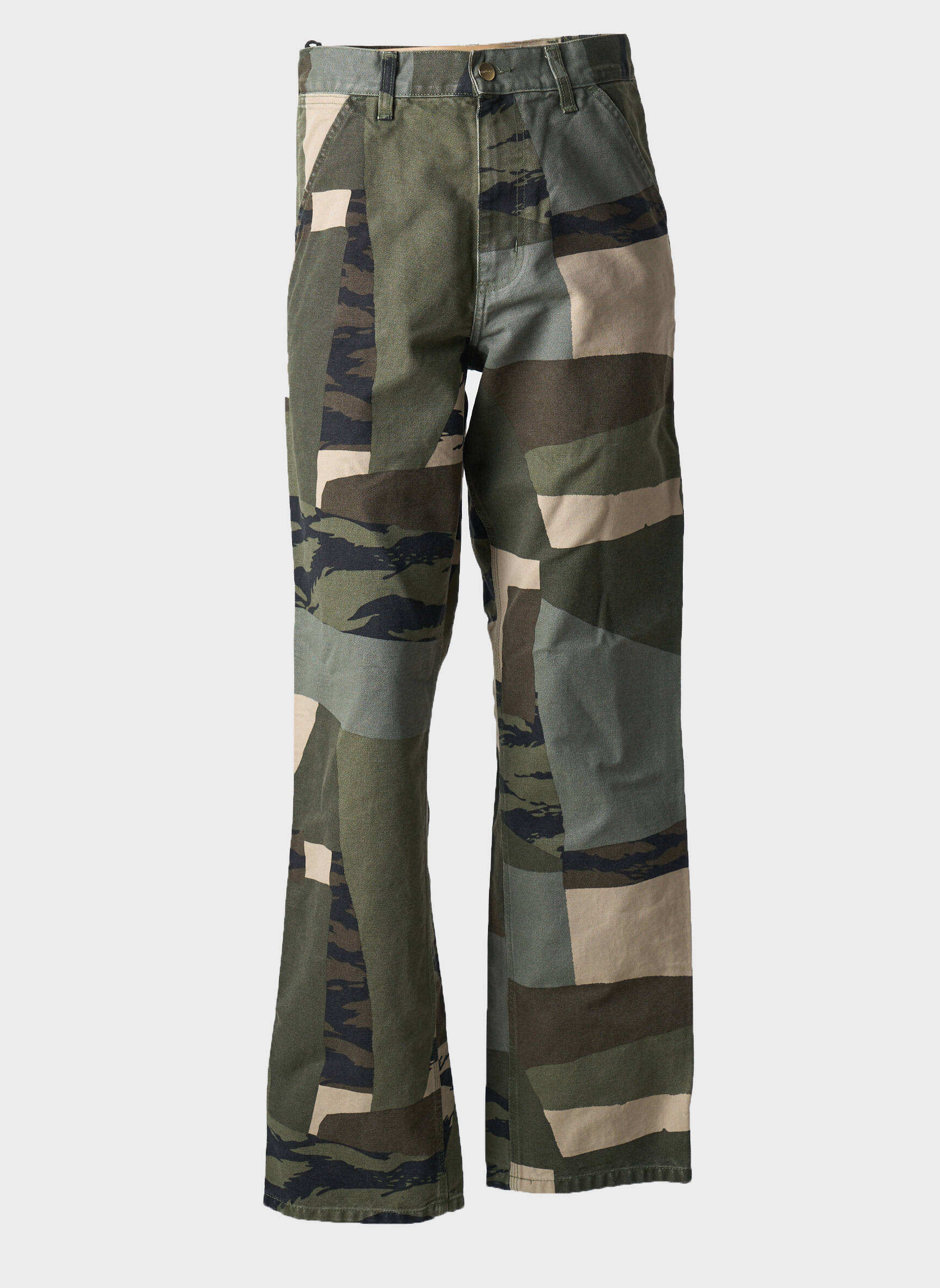 Tiesios kirpimo džinsai uždarymas su užtrauktuku po mygtuku uždengimu normala dydis žalias CARHARTT vyras