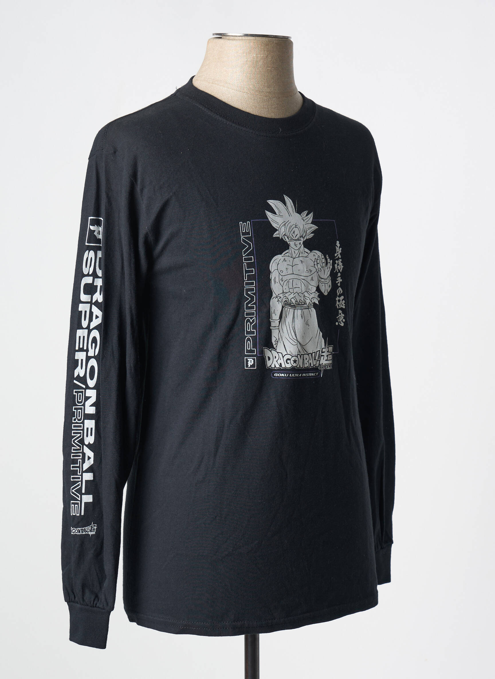 T-marškinys centrinė iškirptė ilgos rankovės juodas DRAGON BALL Z vyras