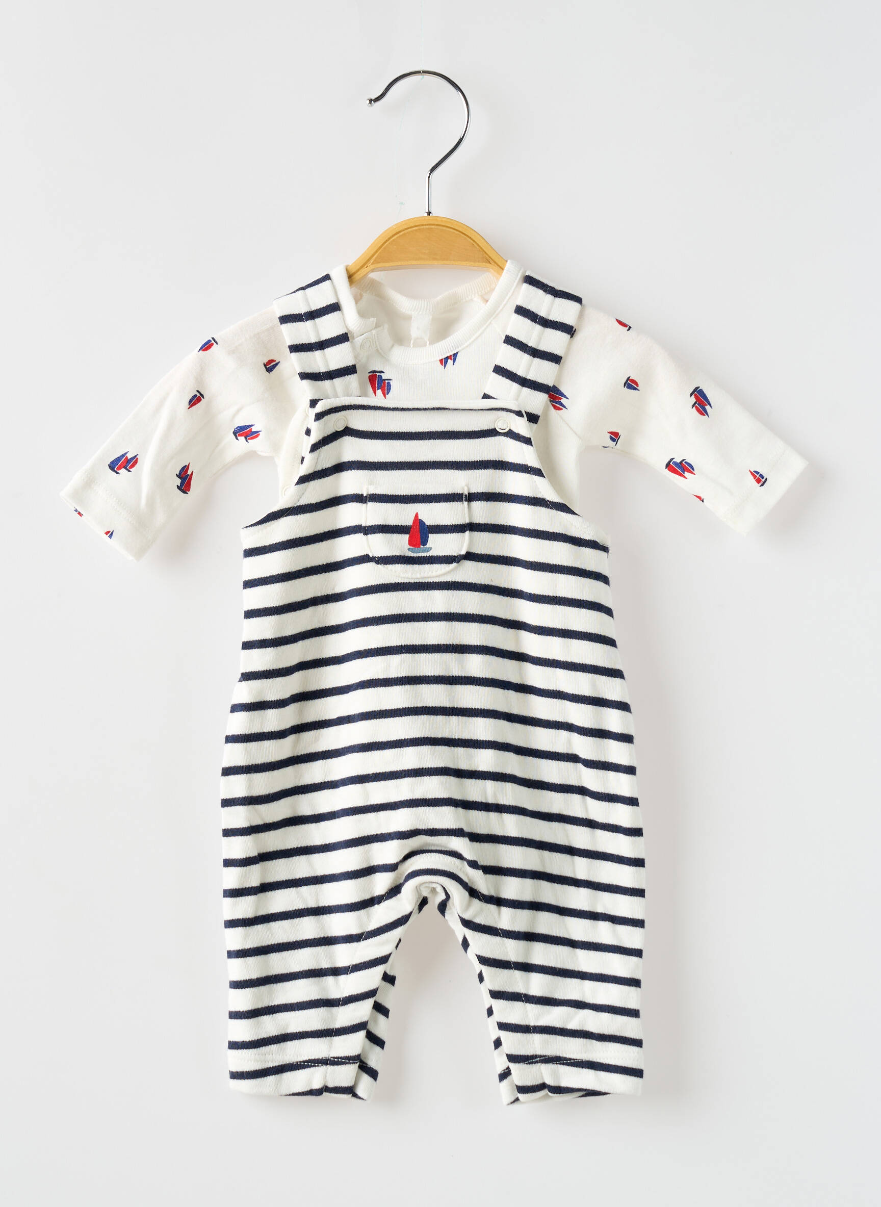 Kelnaičių rinkinys spaudžiama užtrauktukas kirkšnyje baltas PETIT BATEAU berniukas