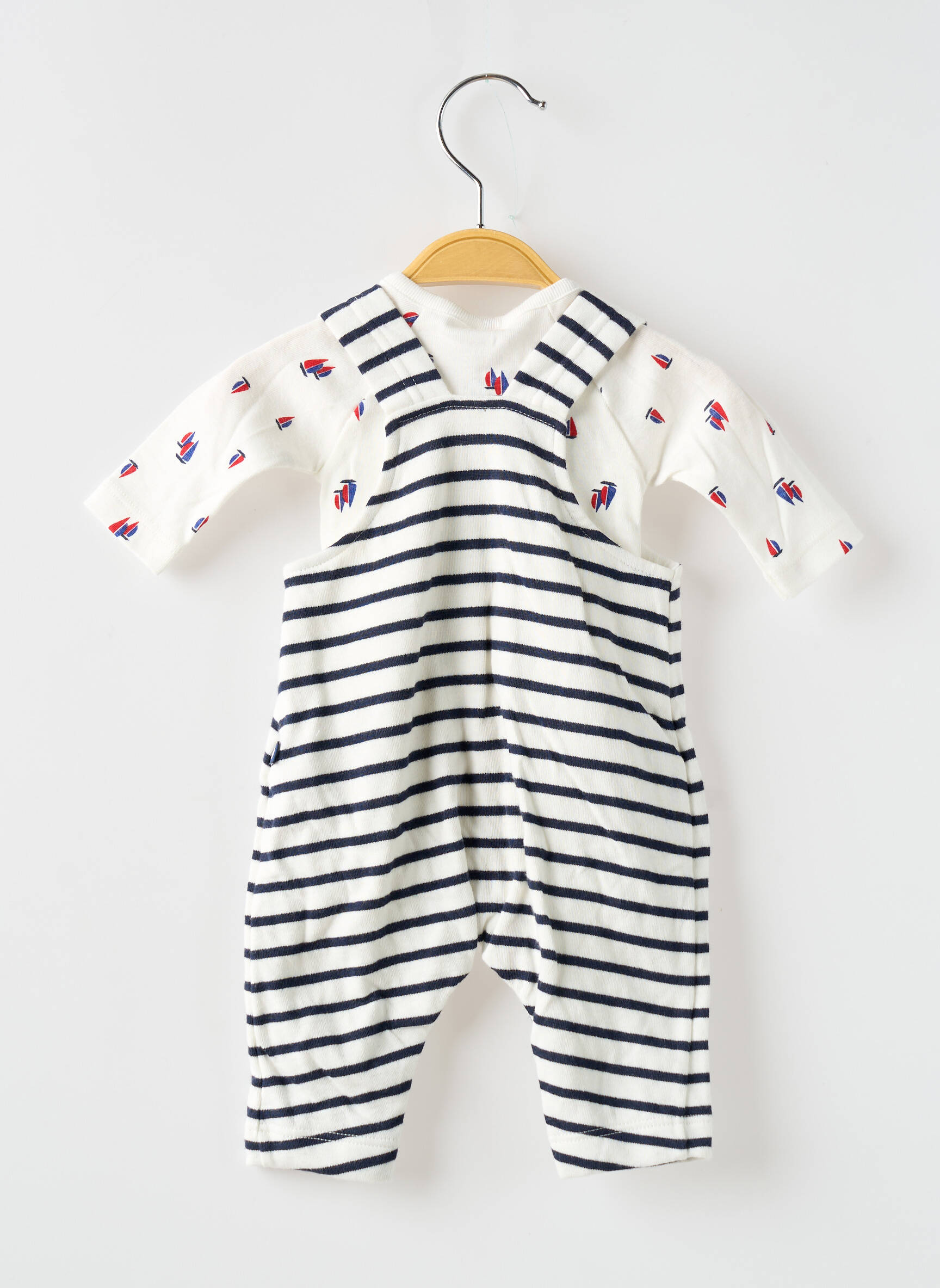 Kelnaičių rinkinys spaudžiama užtrauktukas kirkšnyje baltas PETIT BATEAU berniukas