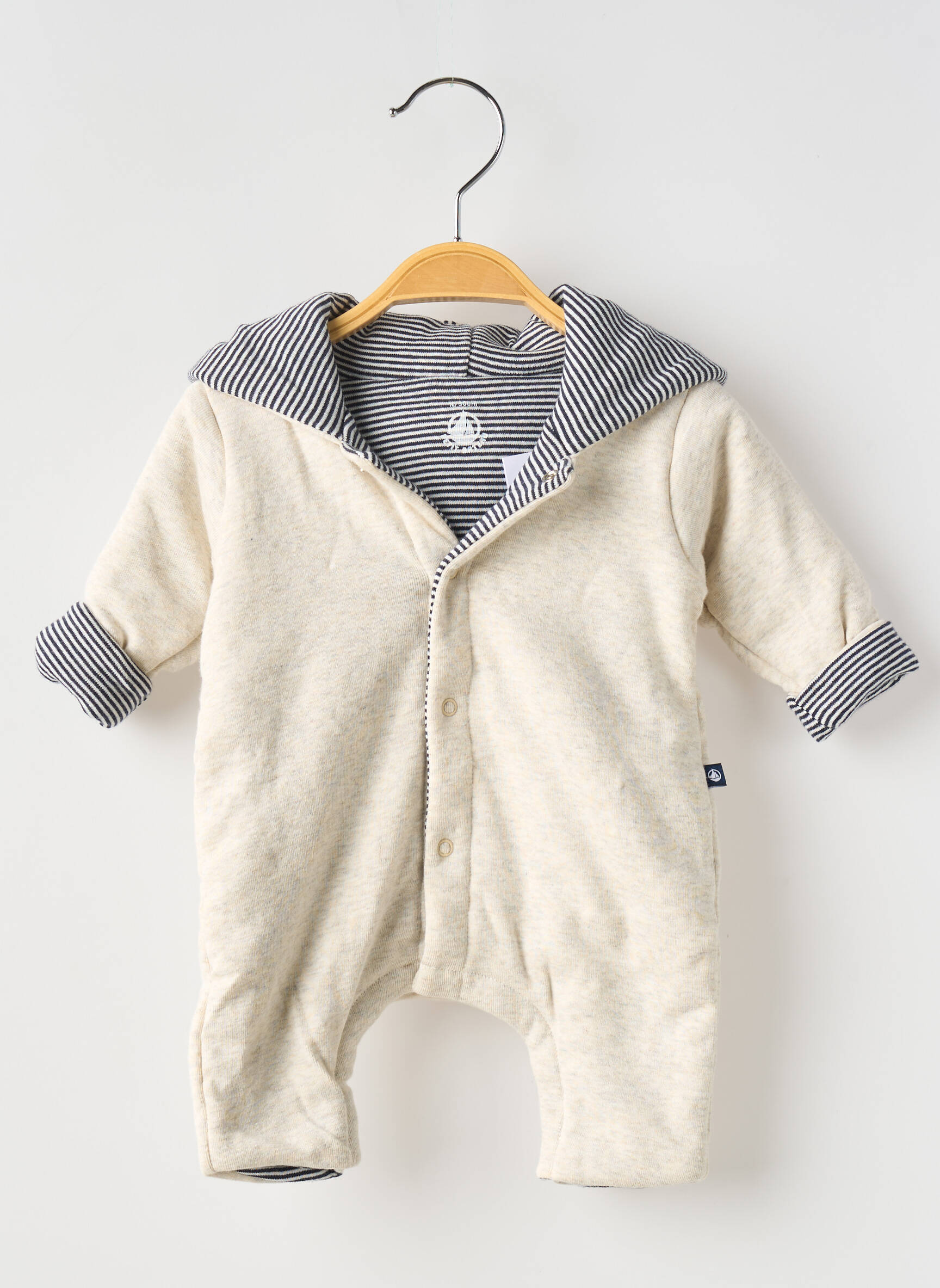Kombinezonas centrinė iškirptė ilgos rankovės mėlyna PETIT BATEAU berniukas