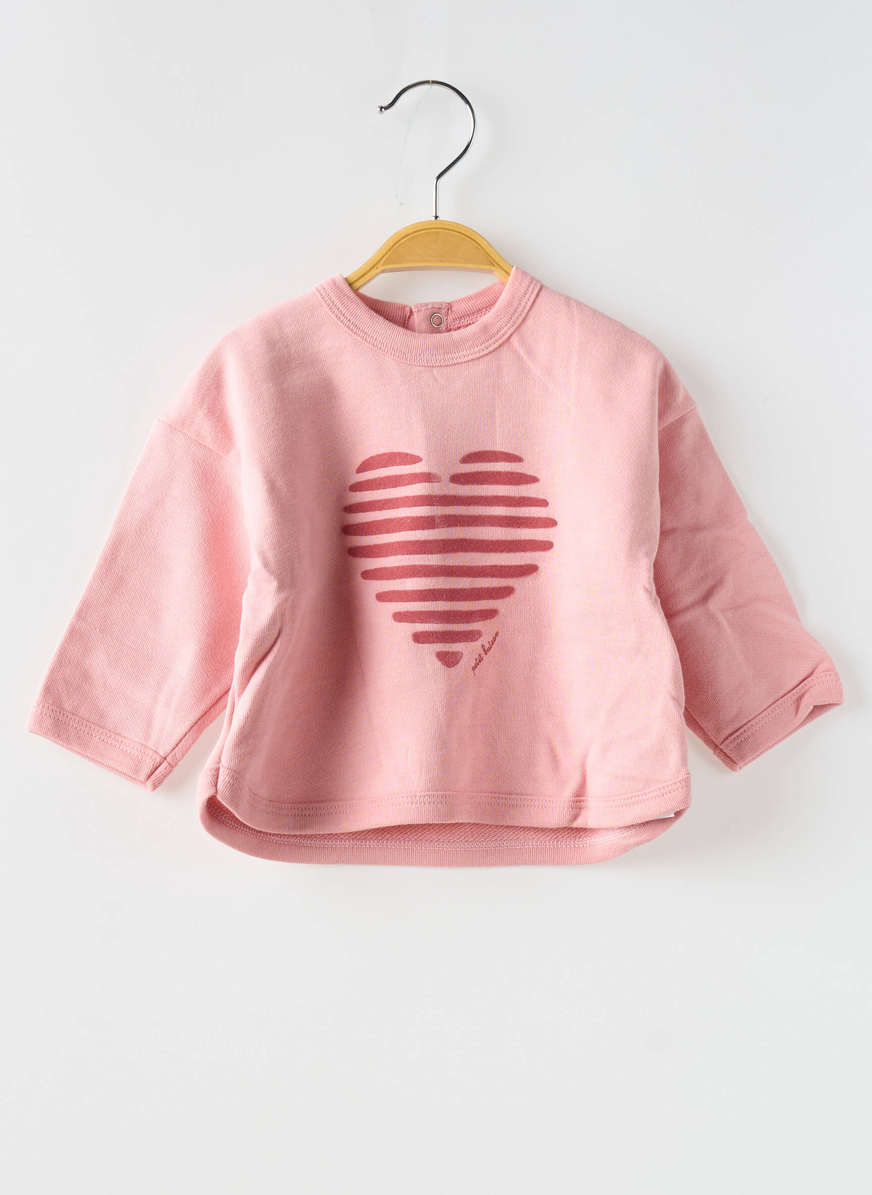 Mikroskopas ilgos rankovės ilgos rankovės rožinė PETIT BATEAU mergina