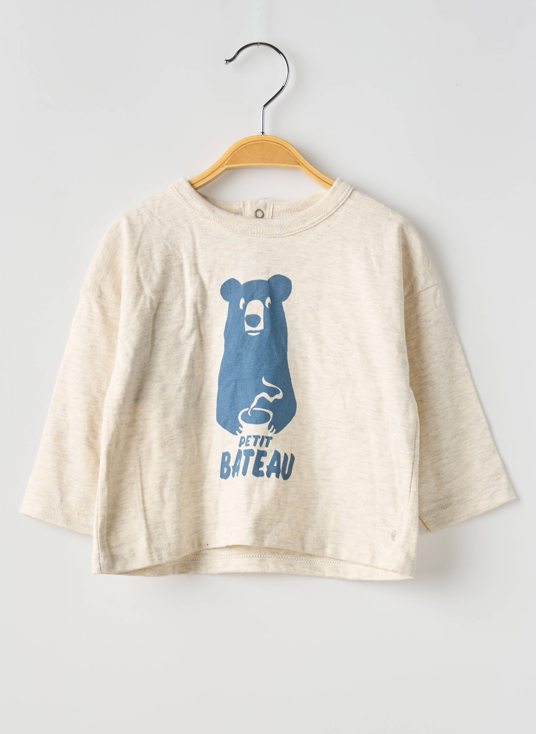 T-marškinys tamprumas ilgos rankovės bežinis PETIT BATEAU berniukas