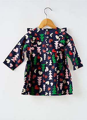 Trumpa suknelė ilgos rankovės ilgos rankovės mėlyna PETIT BATEAU mergina
