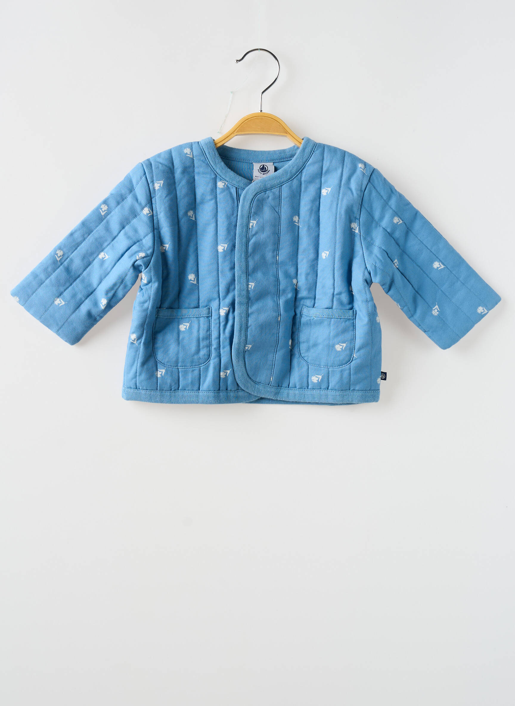Kasdienis švarkas apvalus kaklas mėlyna PETIT BATEAU mergina