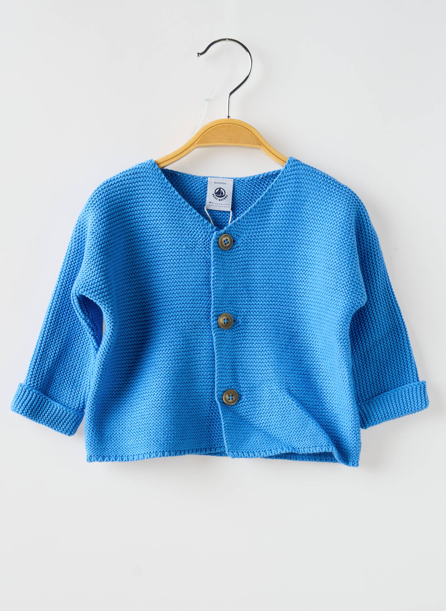 Ilgų rankovių liemenė col v mėlyna PETIT BATEAU mergina