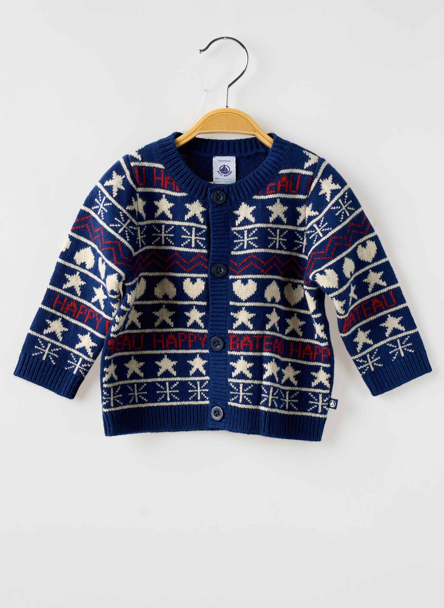Ilgų rankovių liemenė fantazijos raštas mėlyna PETIT BATEAU vaikas