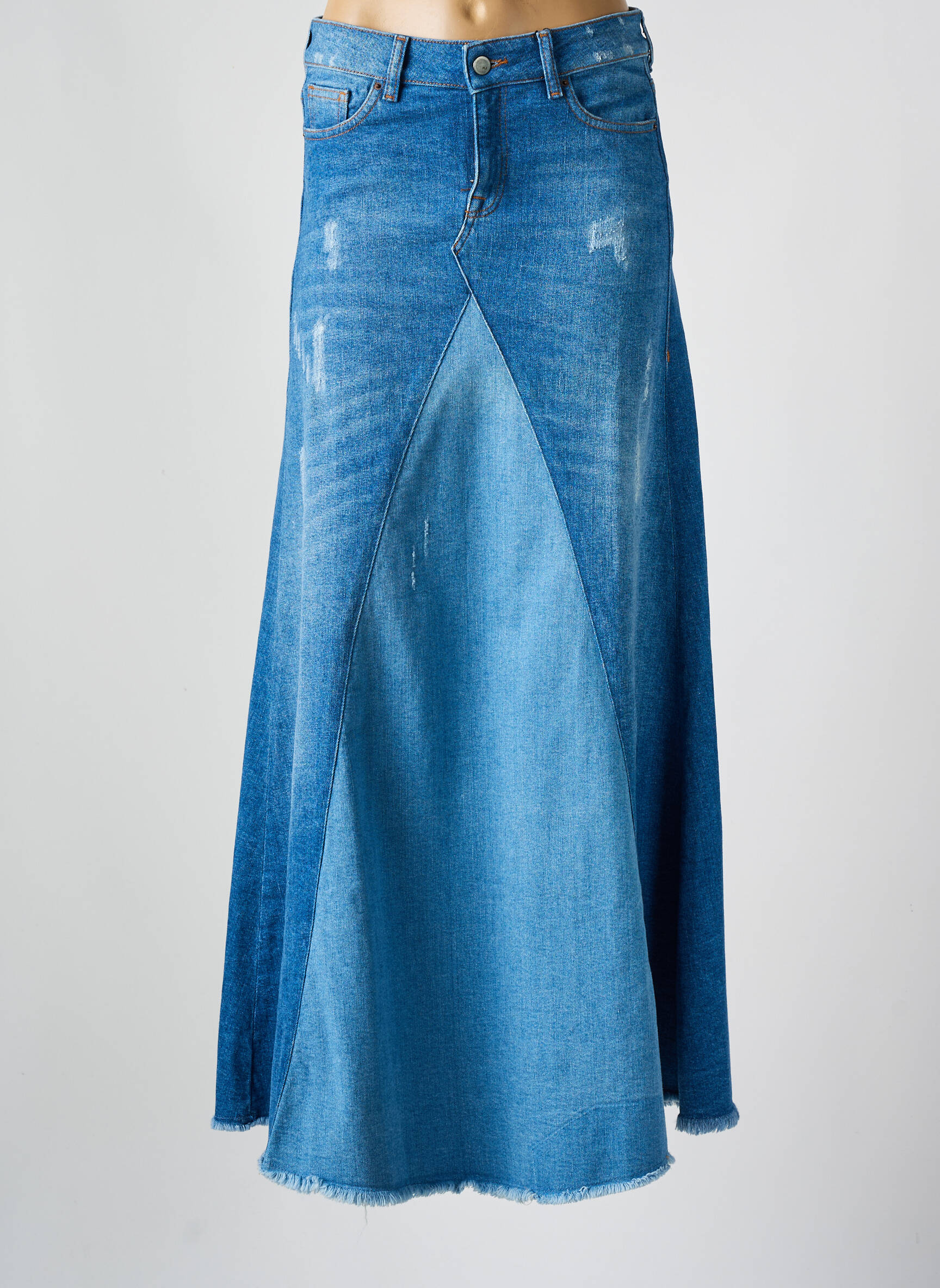 Ilgas sijonas aukšta talija šviesiai mėlyna HEARTLESS JEANS moteris
