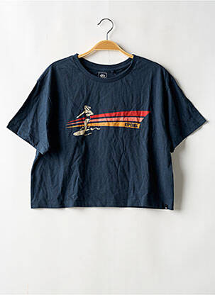 T-marškinys floqué serigrafija trumpas rankovės mėlyna RIP CURL moteris