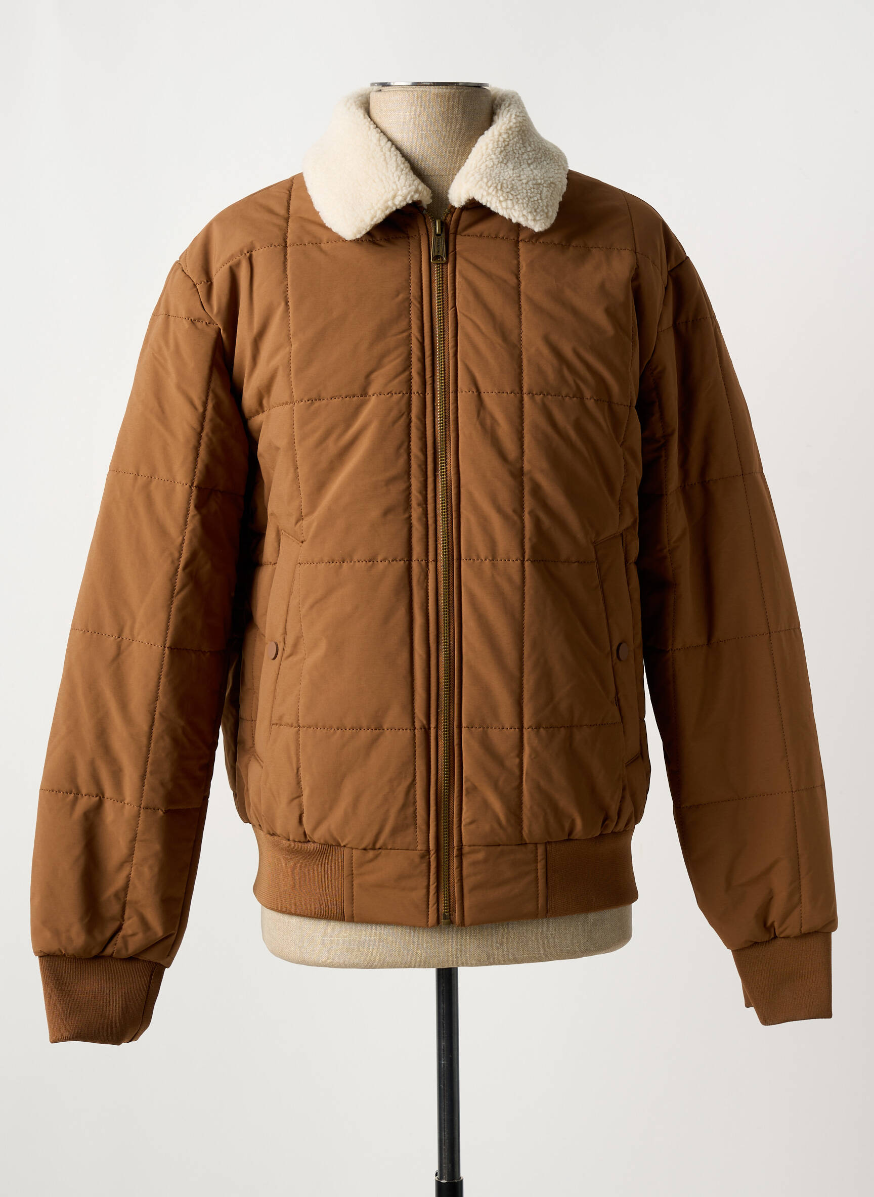 Pūkinė striukė ilgos rankovės be gobtuvų rudas JACK & JONES vyras
