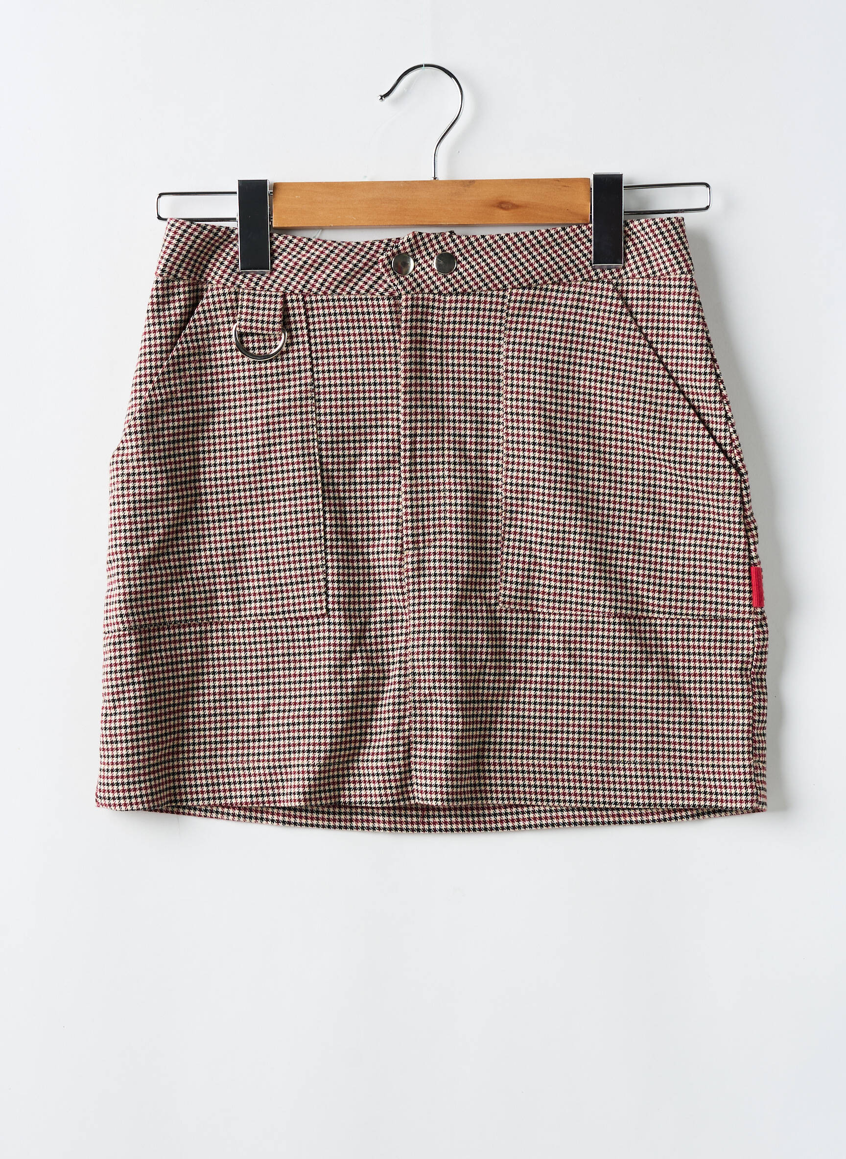 Mini sijonas tiesi kirpimas raudona PULL & BEAR moteris