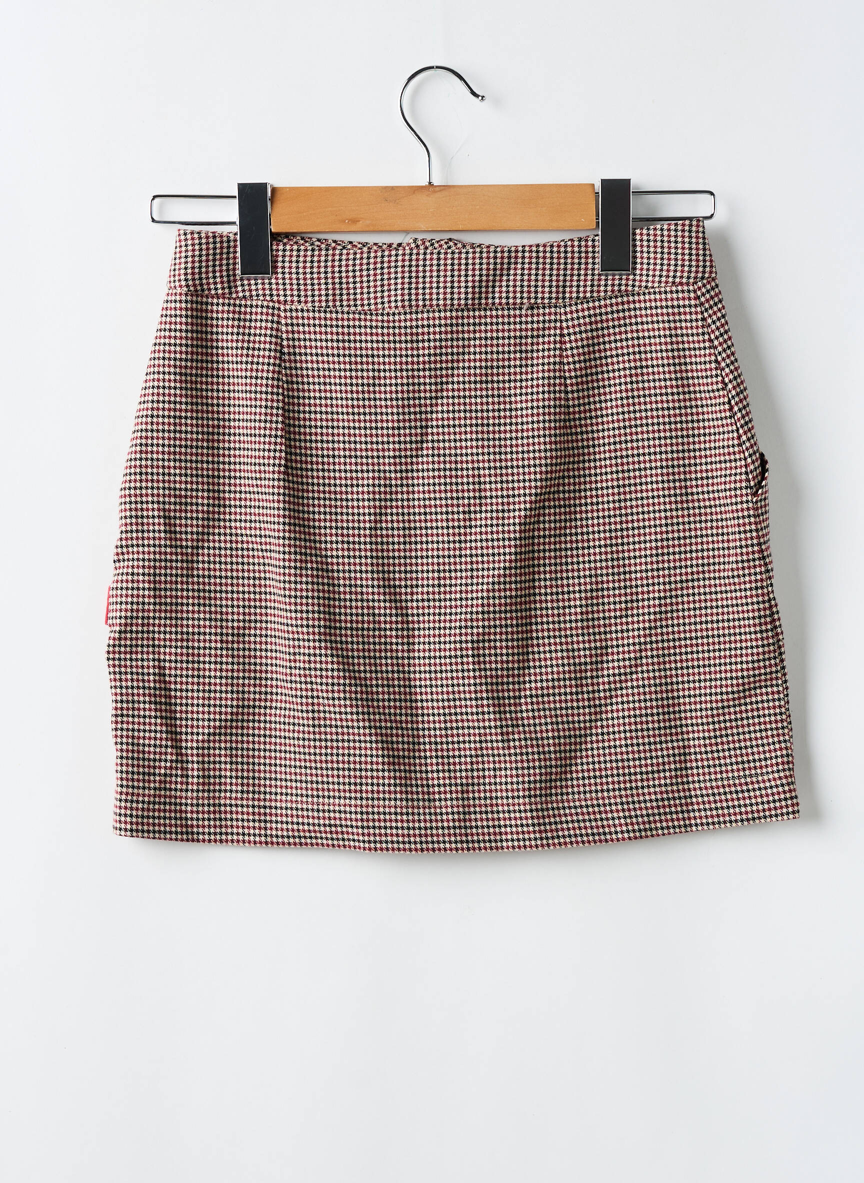Mini sijonas tiesi kirpimas raudona PULL & BEAR moteris