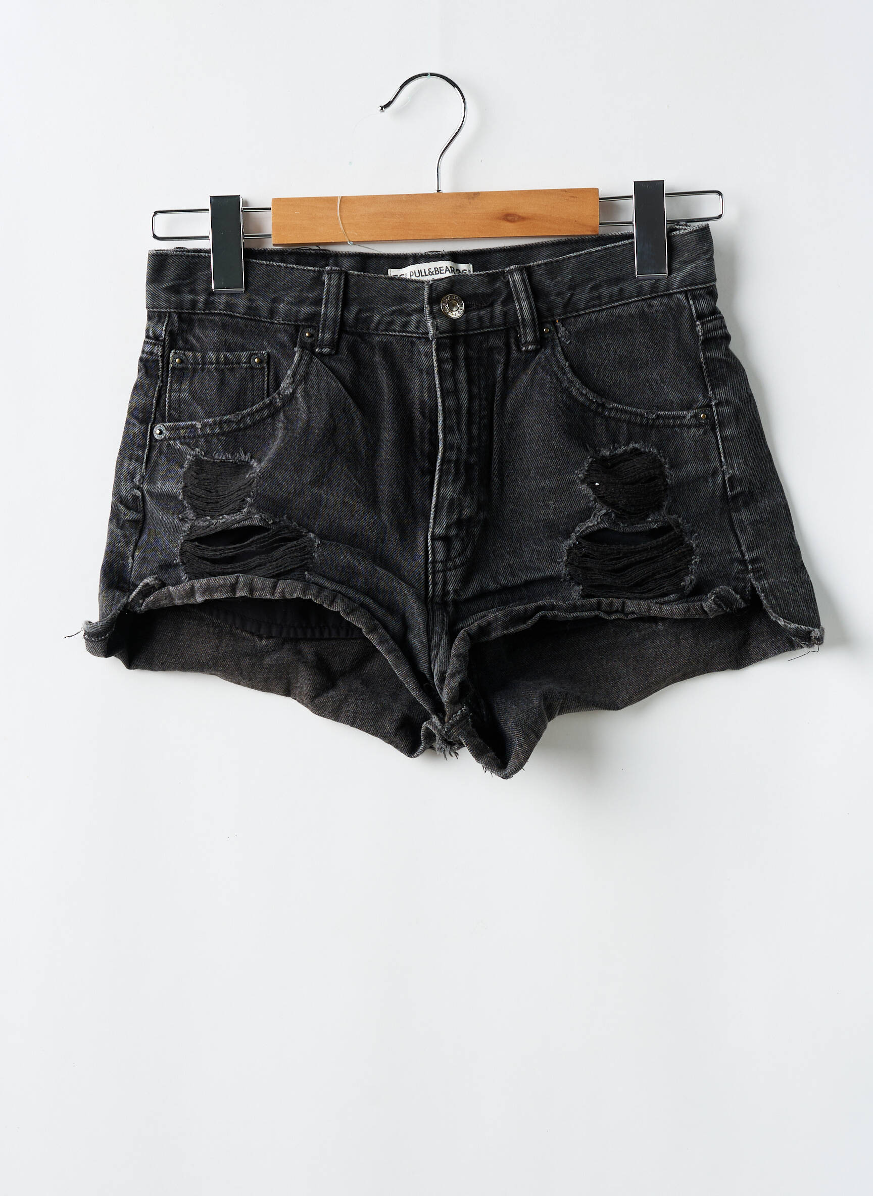Šortas denimo audinys normala dydis juodas PULL & BEAR moteris