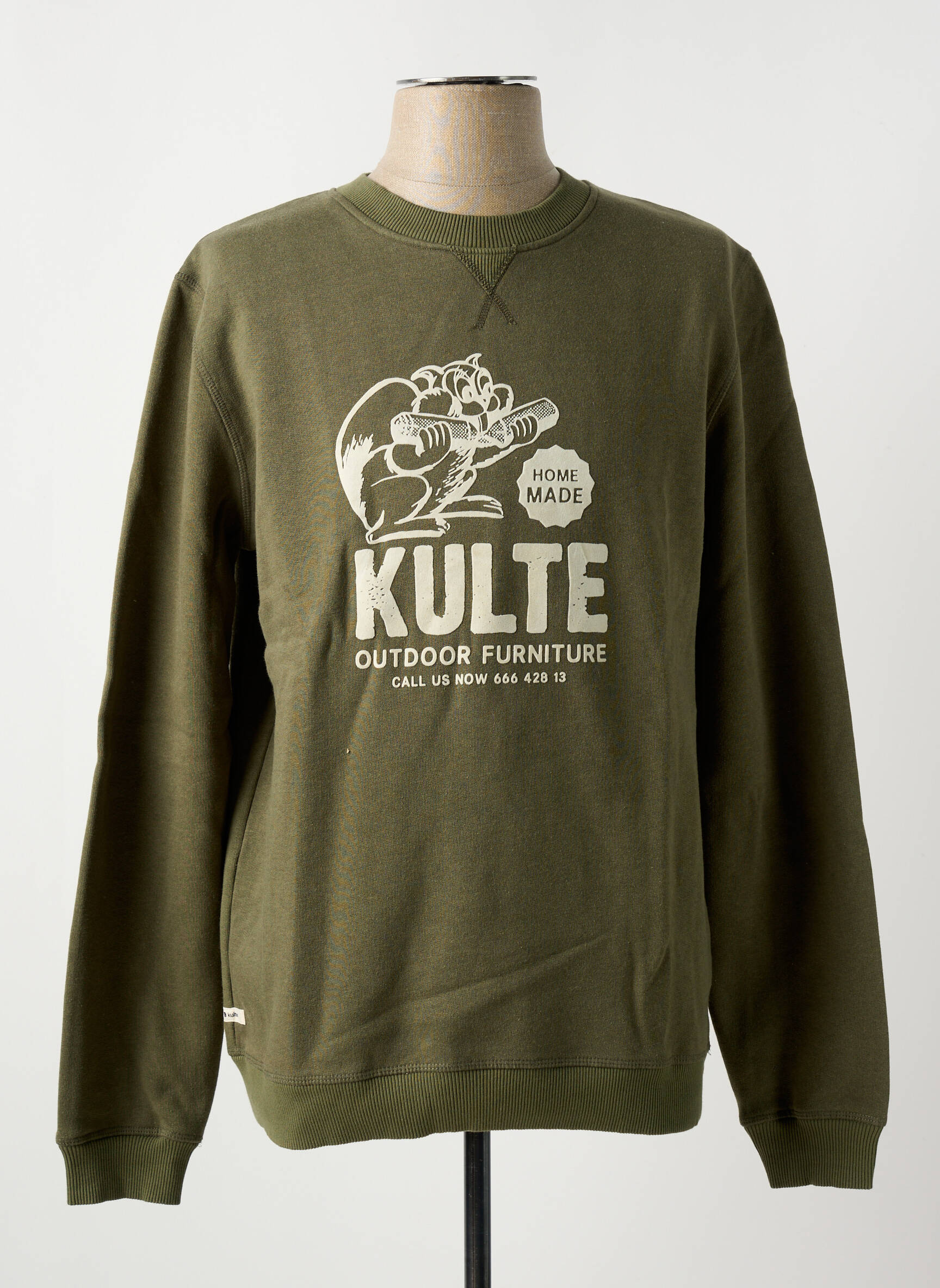 Mikroskopas floqué serigrafija ilgos rankovės žalias KULTE vyras