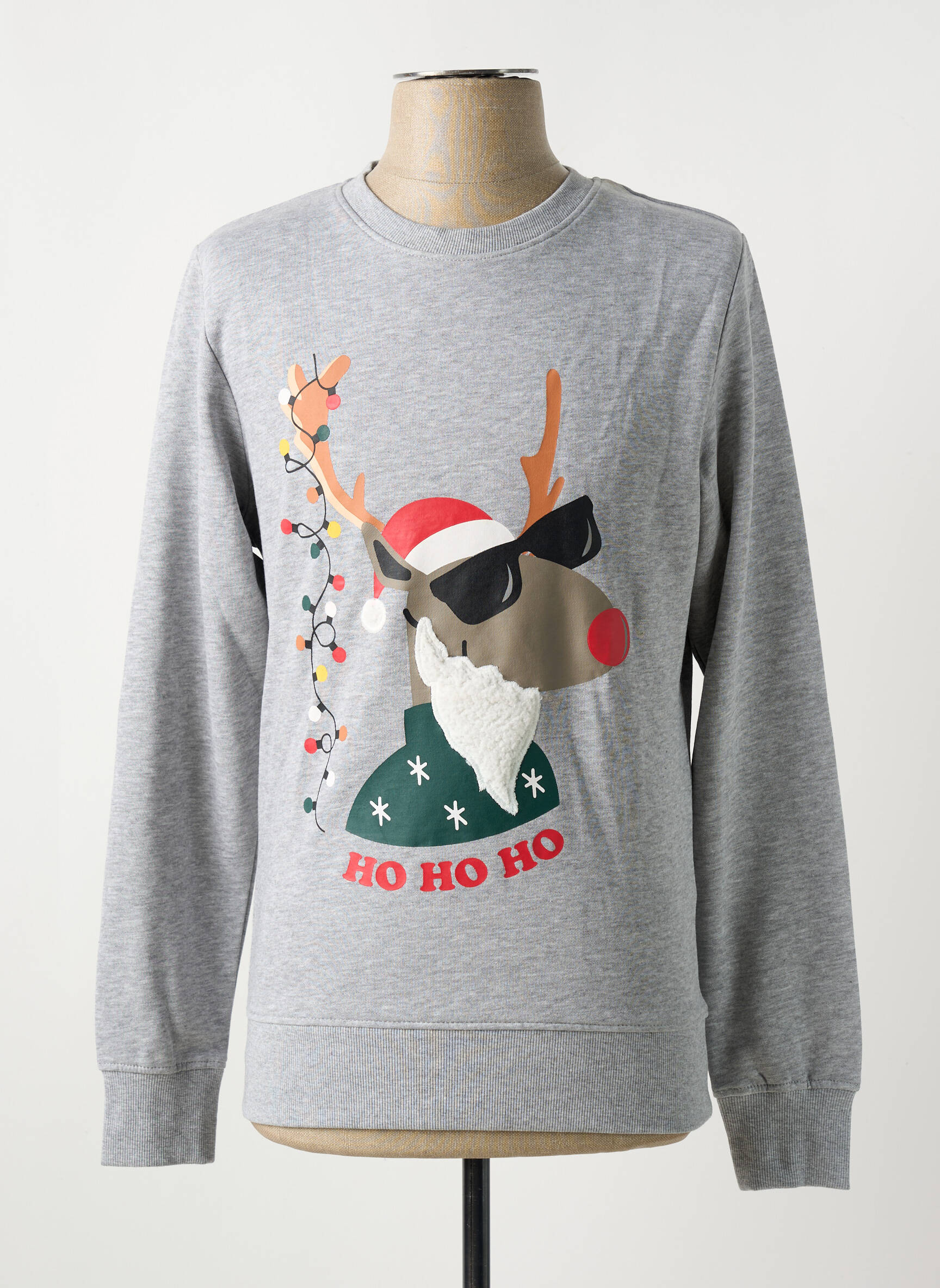 Mikroskopas floqué serigrafija ilgos rankovės pilka JACK & JONES vyras
