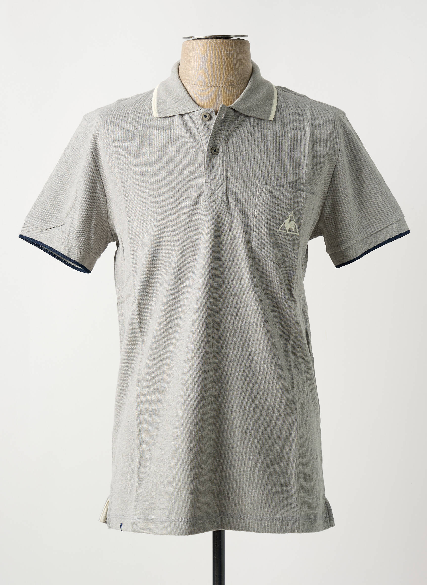 Polo chinamas audinys trumpas rankovės pilka LE COQ SPORTIF vyras