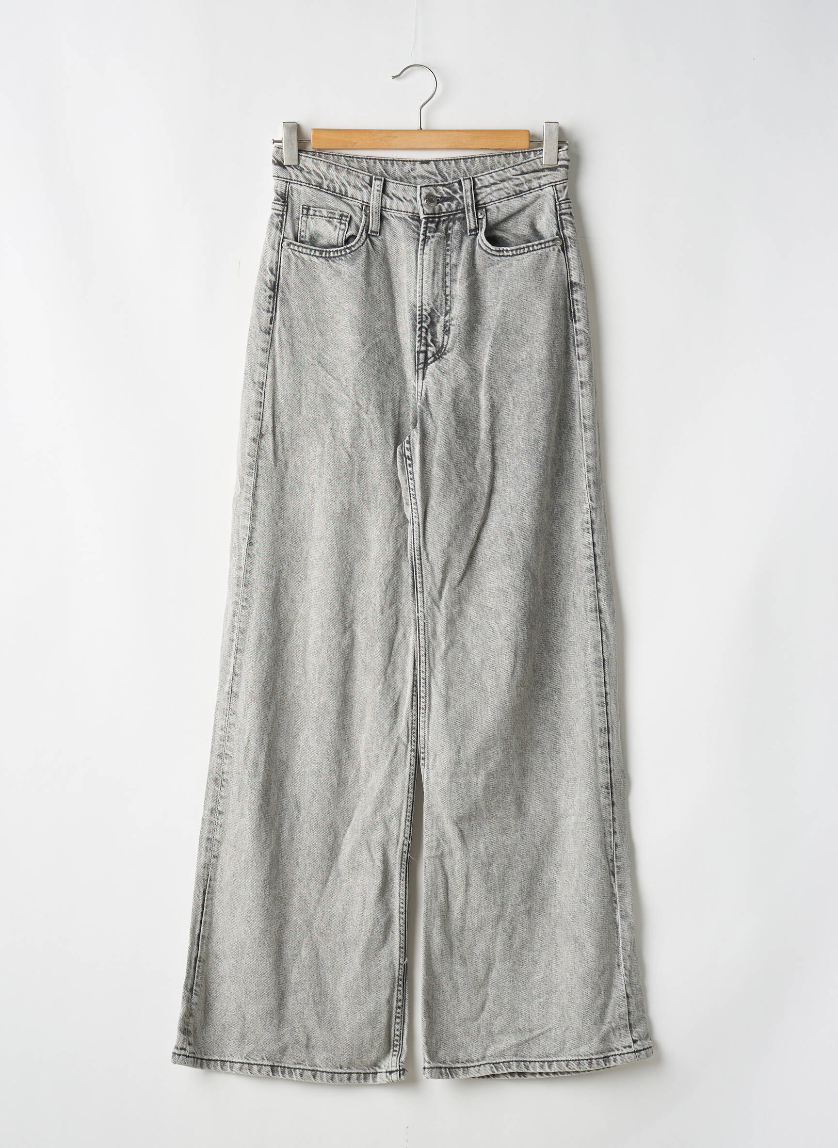 Flare tipo džinsai kišenės pilka H&M moteris