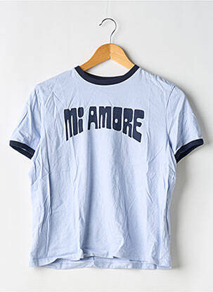 T-marškinys floqué serigrafija trumpas rankovės mėlyna DIVIDED H&M moteris