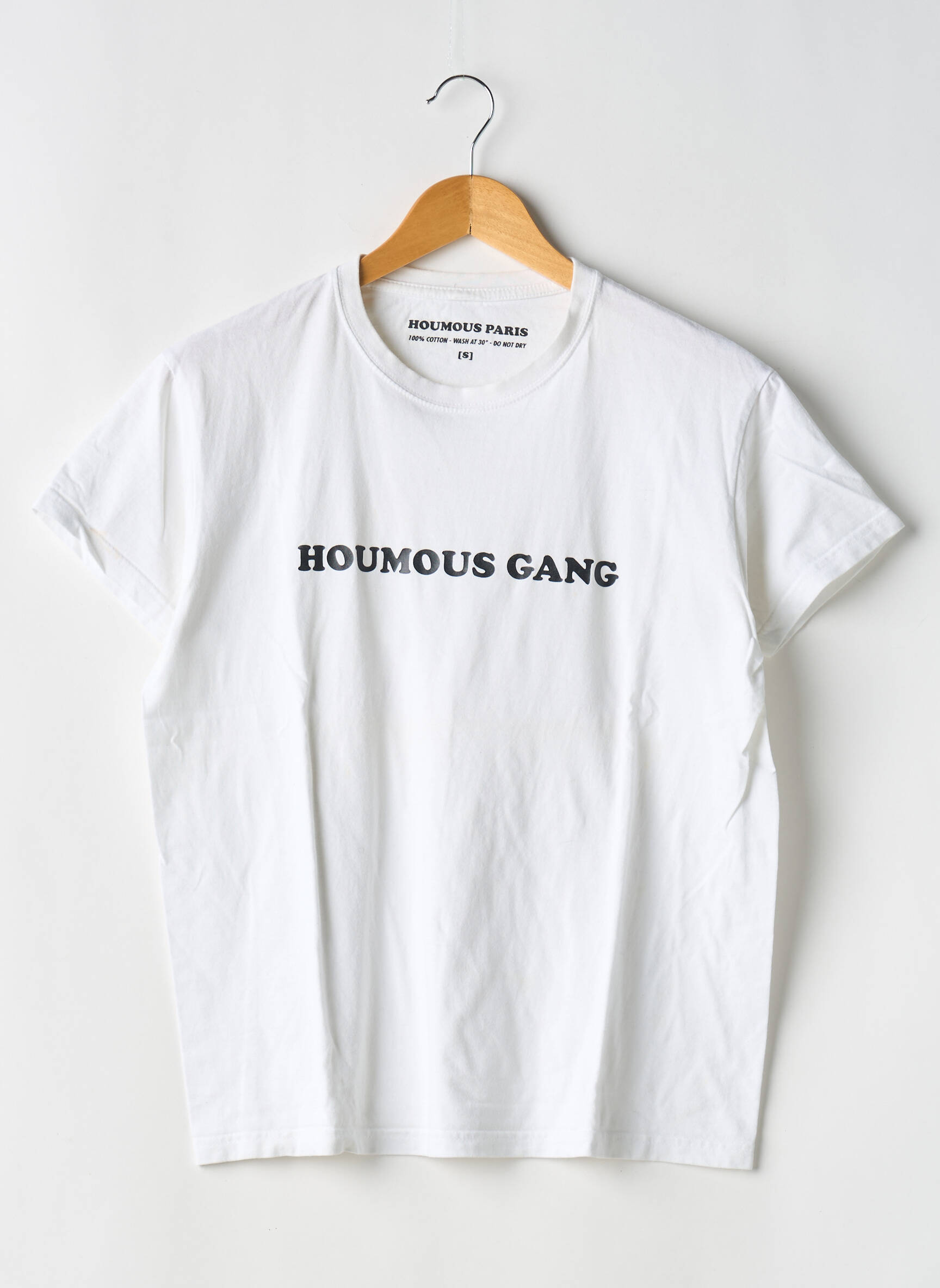 T-marškinys floqué serigrafija trumpas rankovės baltas HOUMOUS moteris