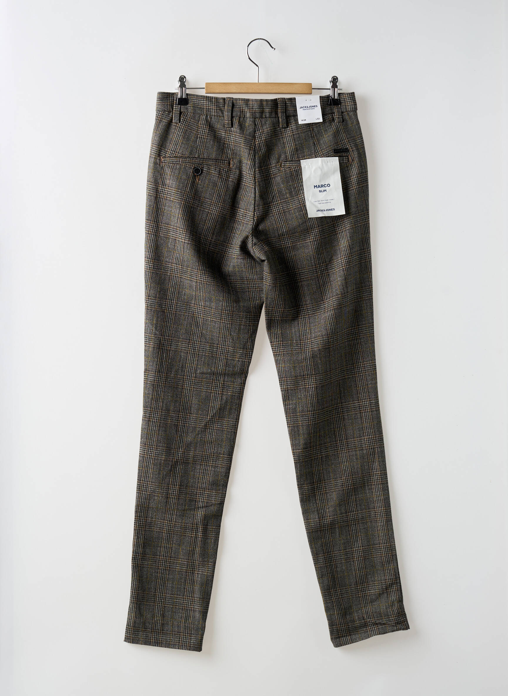 Lieknos kelnės uždarymas su užtrauktuku po mygtuku uždengimu pilka JACK & JONES vyras