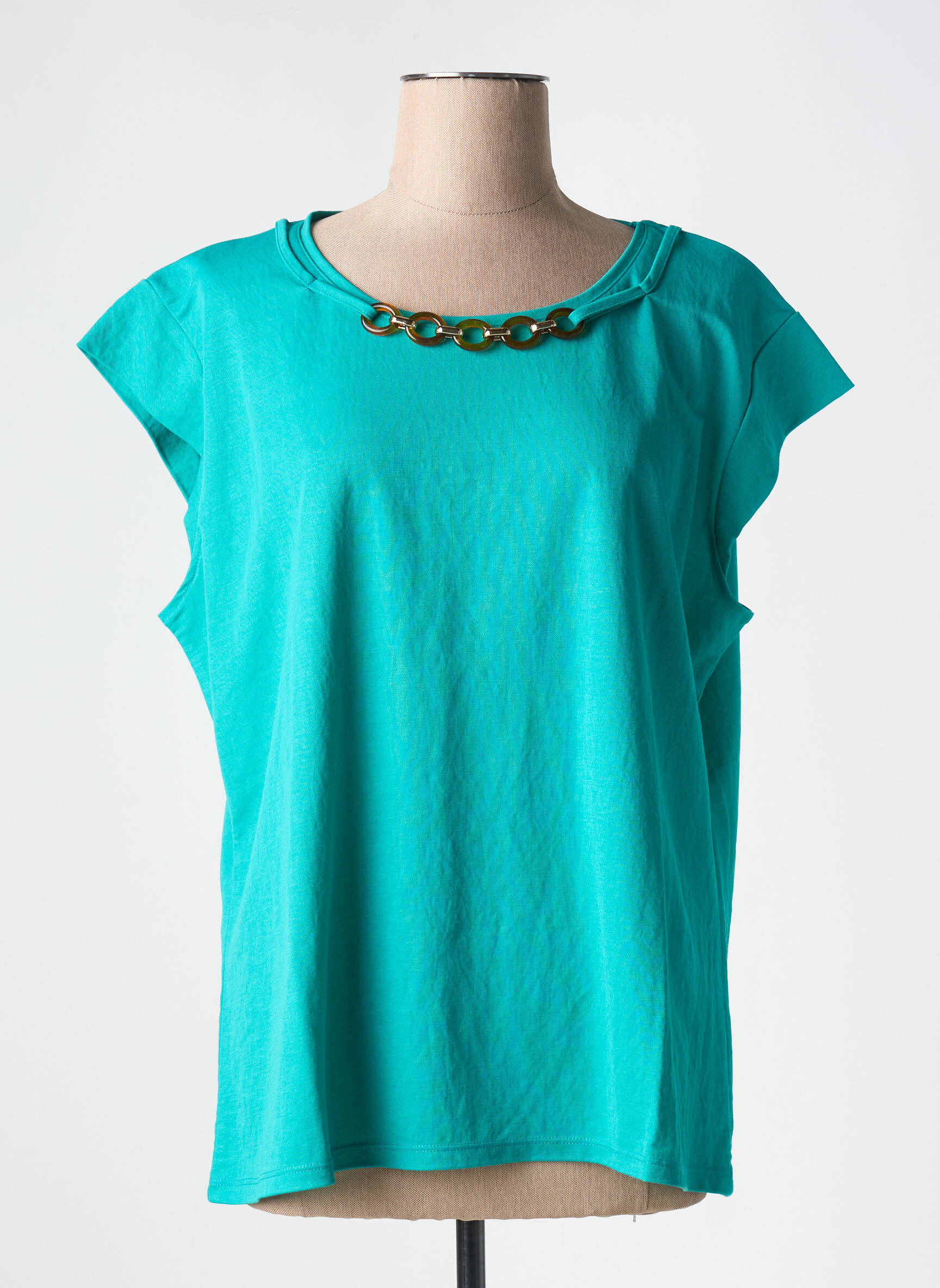 T-marškinys tamprumas trumpas rankovės žalias TINTA STYLE moteris