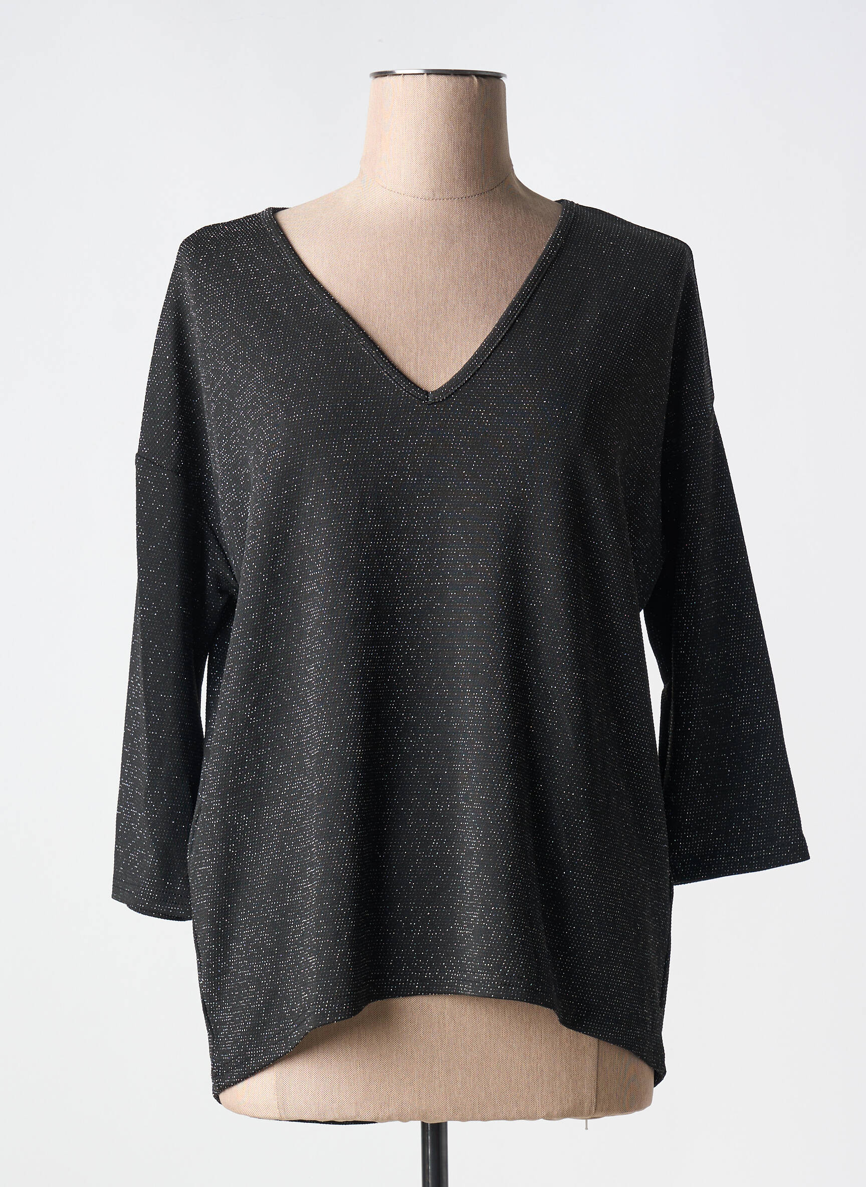 Viršūnė tamprumas 3/4 rankovės juodas VERO MODA moteris