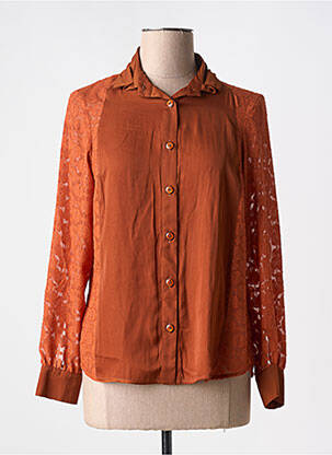 Moteriškas marškinys sklandi forma ilgos rankovės oranžinė MERI & ESCA moteris