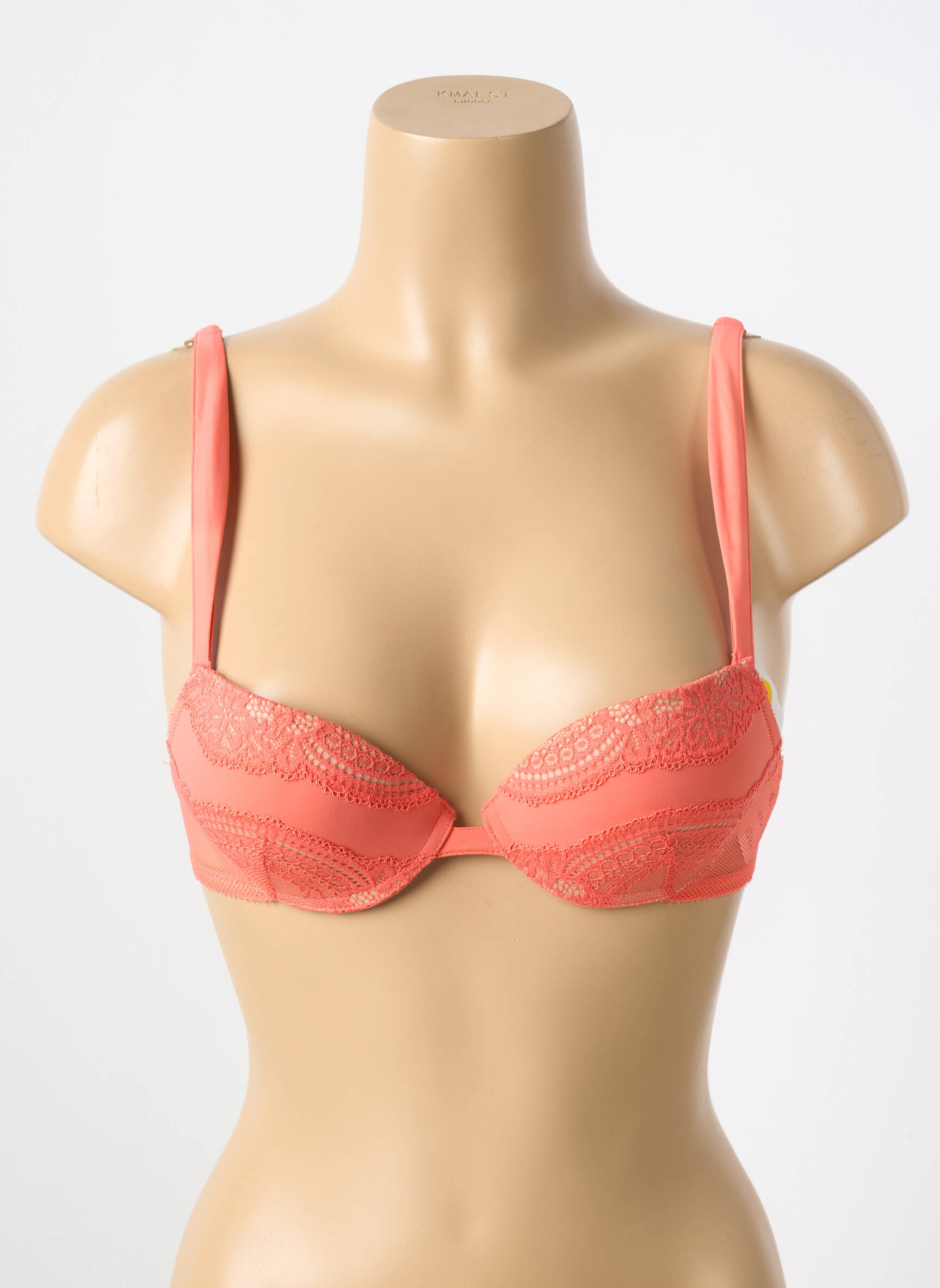 Liemenėlė push-up liemenėlė su aukštu palaikymu push-up liemenėlė su aukštu palaikymu oranžinė IMPLICITE moteris